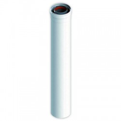 TUBO COAXIAL MACHO / MACHO ALUMINIO PINTADO BLANCO 250 MM Ø 60 / 100 MM