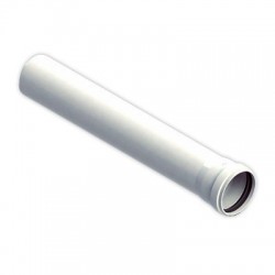 TUBO MACHO / HEMBRA  POLIPROPILENO BLANCO BIFLUJO Y TIRO FORZADO 100 x 500 MM