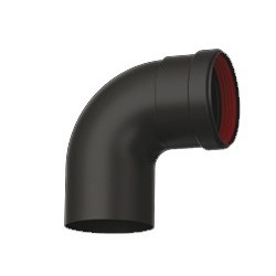 CODO 90º SIMPLE M/H ACERO VITRIFICADO NEGRO PELLET / BIOMASA Ø 80