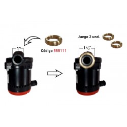 ADAPTADOR  BOMBA ROSCA 1.1/2" M − 1" H (2 CON JUNTAS)