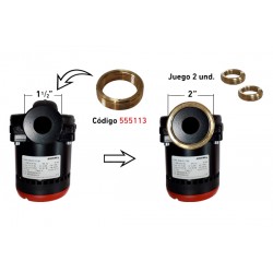 ADAPTADOR BOMBA ROSCA 2" M − 1.1./2" H (2 CON JUNTAS)