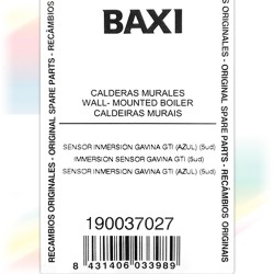 SENSOR INMERSIÓN CALDERA GASOIL LAIA, GAVINA GTI AZUL 190037027 BAXI ROCA