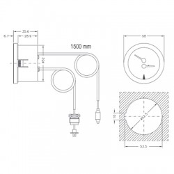 TERMOMANÓMETRO TI 52 P - 0−120ºC 0−4 Capilar G 1/4 (compat. BAXI)