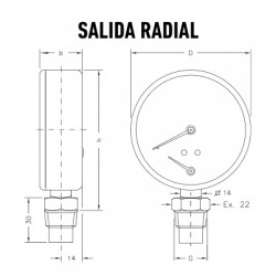 TERMOMANÓMETRO TRR 80 VERTICAL 0−120ºC 6 bar