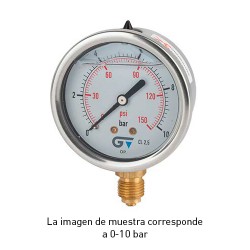 MANÓMETRO DE GLICERINA 1/4 63mm 0-6 BAR VERTICAL