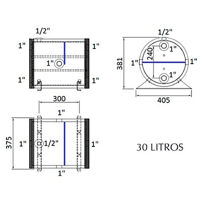 DEPÓSITO INERCIA  AERO 30 L. ACABADO SKAY A 6 BAR