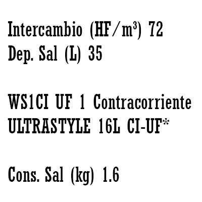 DESCALCIFICADOR ULTRA−STYLE 16 litros CLACK WS1" − UF