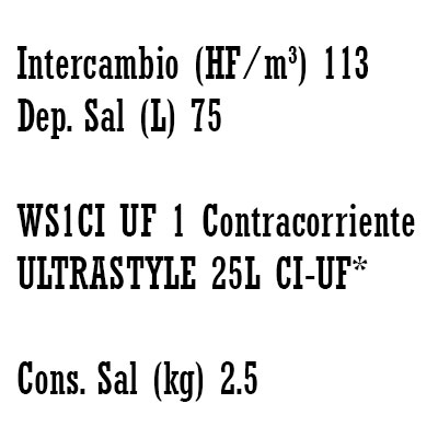 DESCALCIFICADOR ULTRA−STYLE 25 litros CLACK WS1" − UF