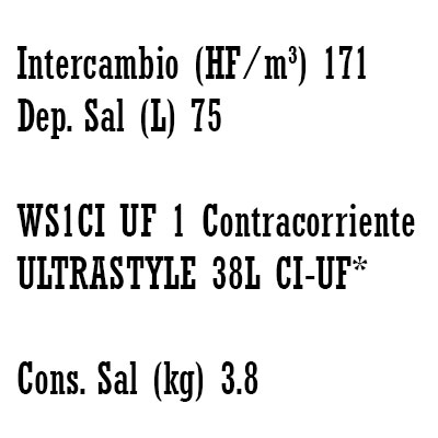 DESCALCIFICADOR ULTRA−STYLE 38 litros CLACK WS1" − UF