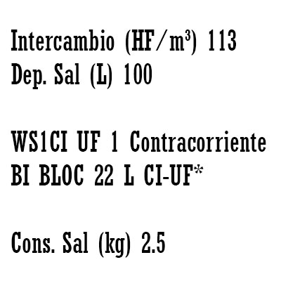 DESCALCIFICADOR BI−BLOC 25 litros CLACK WS1" − UF