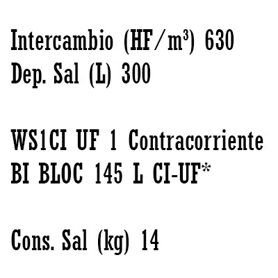 DESCALCIFICADOR BI−BLOC 140 litros CLACK WS1" − UF