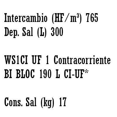 DESCALCIFICADOR BI−BLOC 170 litros CLACK WS1" − UF