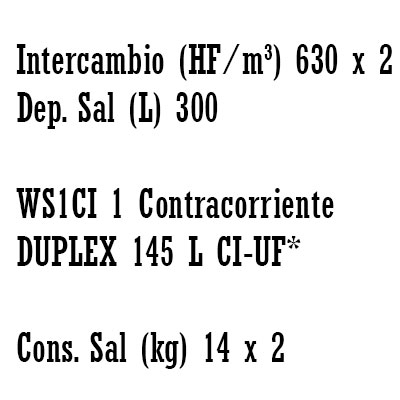 DESCALCIFICADOR DUPLEX 140 litros CLACK WS1" − UF