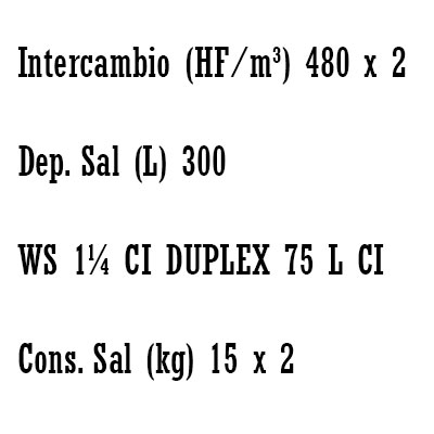 DESCALCIFICADOR DUPLEX 75 litros CLACK WS 1 1/4"