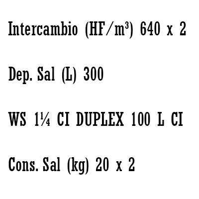 DESCALCIFICADOR DUPLEX 100 litros CLACK WS 1 1/4"