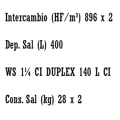 DESCALCIFICADOR DUPLEX 140 litros CLACK WS  UF 1 1/4"