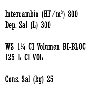 DESCALCIFICADOR BI−BLOC 125 litros CLACK WS 1 1/4" − DF