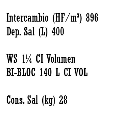 DESCALCIFICADOR BI−BLOC 140 litros CLACK WS 1 1/4" − DF