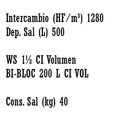 DESCALCIFICADOR BI−BLOC 200 litros CLACK WS 1 1/2" − DF