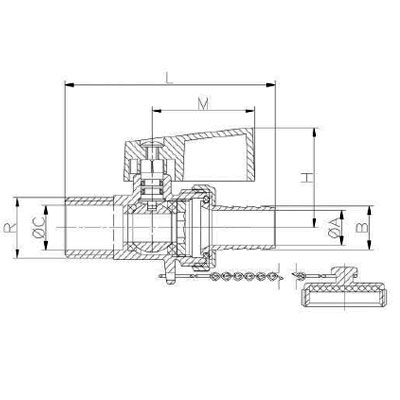 VÁLVULA ESFERA CALDERA G1/2” x Ø15 E:8