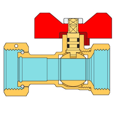 VÁLVULA ESFERA HEMBRA RACOR LOCO ANTIRRETORNO 3/4 x 3/4 TIEMME