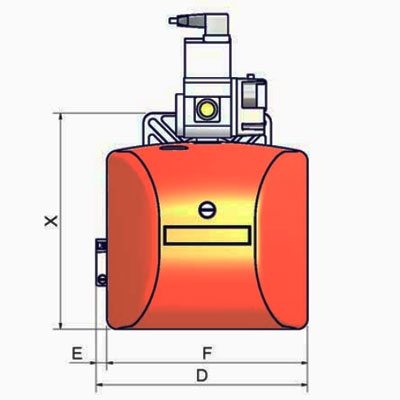 QUEMADOR GAS UNIGAS NG35 1 LLAMA 1/2" M.TN.S.ES.A.0.15 20−41 KW TOBERA CORTA