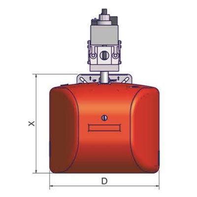 QUEMADOR GAS UNIGAS NG140 1 LLAMA 3/4" M.TN.L.ES.A.0.20 60−170 KW TOBERA LARGA