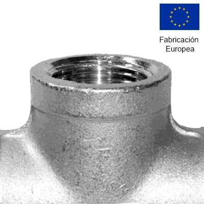 TE ROSCADA IGUAL HHH 3/8" INOXIDABLE 316