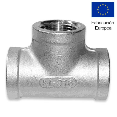 TE ROSCADA IGUAL HHH 3/8" INOXIDABLE 316