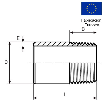 ENTRONQUE ROSCADO 1/8" INOXIDABLE 316