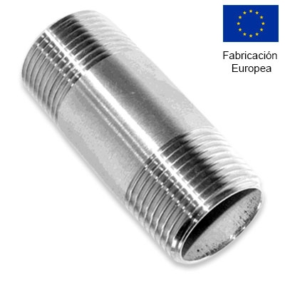 ENTRONQUE ROSCADO DOBLE 1/4" INOXIDABLE 316