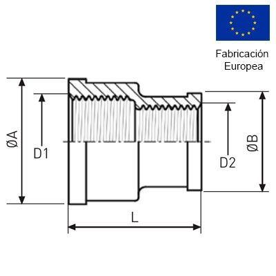 MANGUITO REDUCCIÓN ROSCADO 1/4"−1/8" INOXIDABLE 316