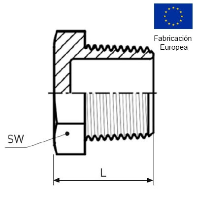 TAPÓN MACHO 1/8" INOXIDABLE 316 INOXPRES