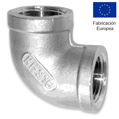 CODO ROSCADO 90 HEMBRA 3/8" INOXIDABLE 316