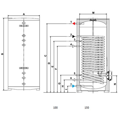 INTERACUMULADOR VERTICAL DE ACS ECOUNIT F100-1C FERROLI  187001000