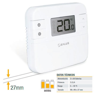 TERMOSTATO AMBIENTE RT 310 CABLE SALUS