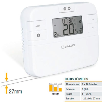 CRONOTERMOSTATO AMBIENTE SALUS RT 510 CABLE