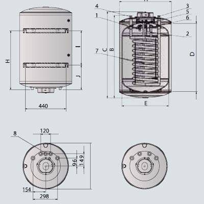 ACUMULADOR VERTICAL MULTIPOSICIÓN BCH 120 ARISTON