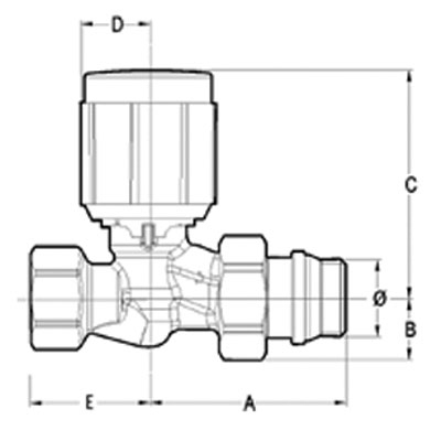 LLAVE TERMOSTATIZABLE NT RECTA 1/2 x 1/2 ROSCAR