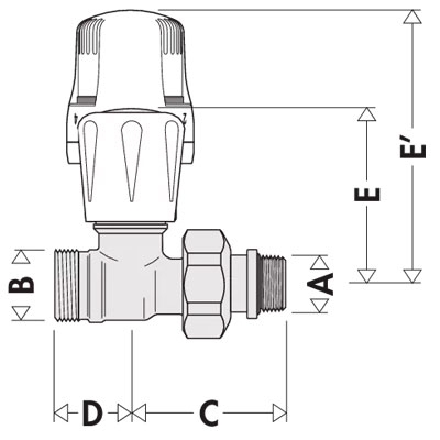 VÁLVULA TERMOSTÁTICA RECTA BICONO 3/8" 339302