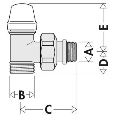 DETENTOR RADIADOR ESCUADRA 15−1/2" BICONO 342402