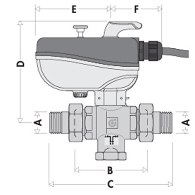 VÁLVULA MOTORIZADA 3 VÍAS 1" T MEZCLADORA  230V 638163 CALEFFI