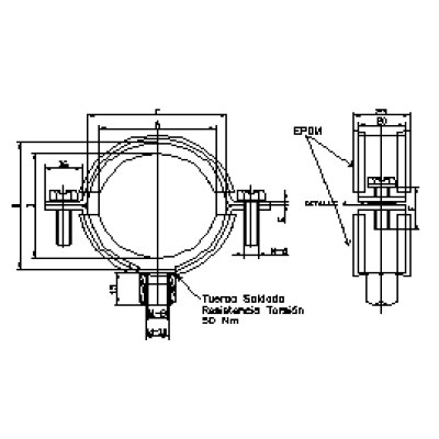 ABRAZADERA ISOFONICA 18 M8+M10 INOXIDABLE AISI 316/A4