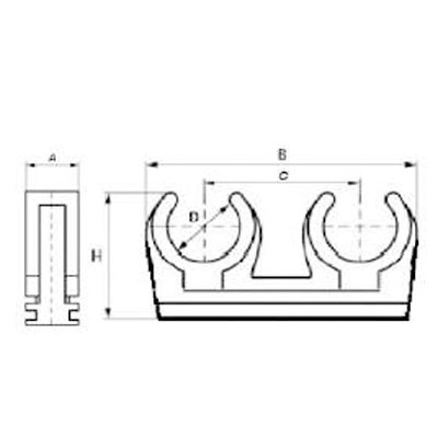 ABRAZADERA BLANCA CLIP DOBLE M−6 14−15mm 3/8"