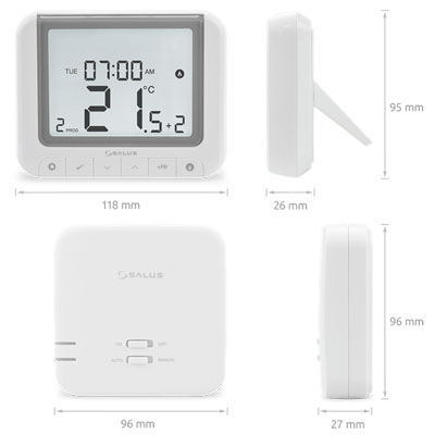 TERMOSTATO AMBIENTE DIGITAL FRIO−CALOR RTE 520RFOP  OpenTherm SALUS