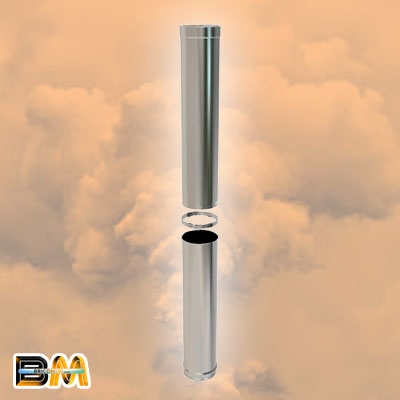 TRAMO CHIMENEA EXT. 0,80-1,30 Ø150 INOXIDABLE SIMPLE BI 316 CONVESA