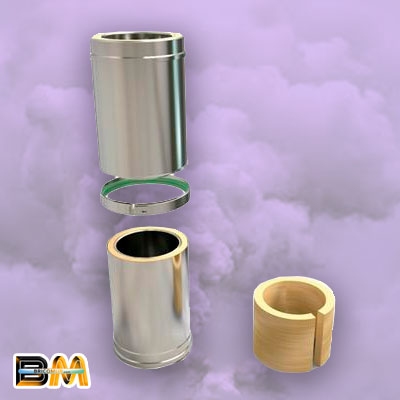 MÓDULO REGULABLE 0,35 m - 0,50 m Ø150/200 CHIMENEA DOBLE PARED INOX 316-304 CONVESA KW