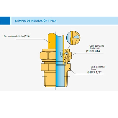 ADAPTADOR PARA TUBO MULTICAPA 16 x 2,25 − 15 TIEMME