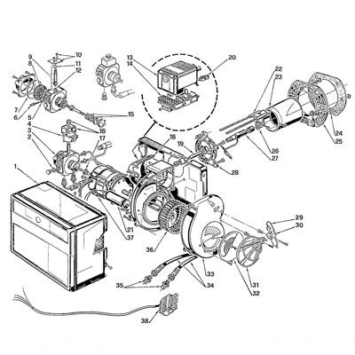 HIDRÁULICO QUEMADOR GASOIL CORTO KADET-TRONIC 121306911 BAXI ROCA