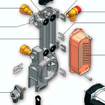 INTERCAMBIADOR PLACAS 30 GAVINA (hidrobloc) BAXI 129400012